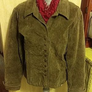 Coldwater Creek suede leather fitted jacket L/XL